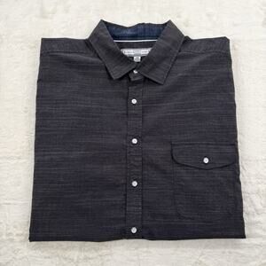 Paper Denim & Cloth Men’s Dark Gray Short Sleeve Button Down Stretch 2XL 2X